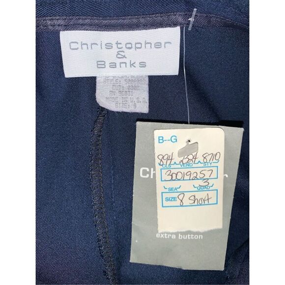 Vintage Navy High Waist Pleated Trousers USA Size 8 - Picture 8 of 9